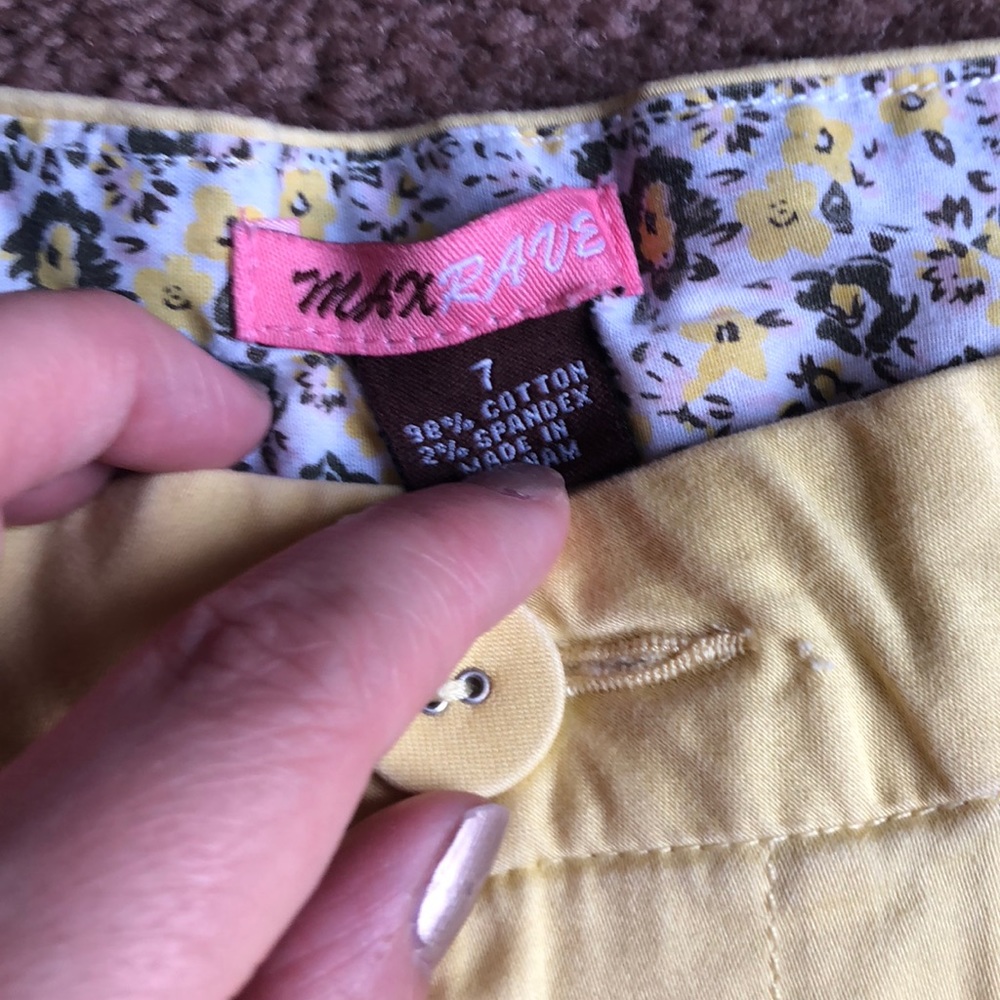 Max Rave: Yellow Cuffed Shorts - Picture 4 of 8